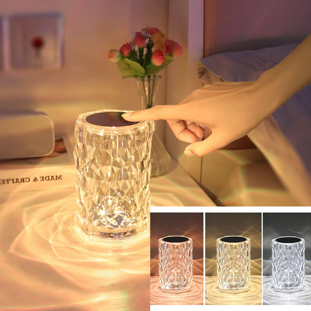 LED Rose Crystal Table Lamp for Bedroom Nightstand and Desk Decor view 10