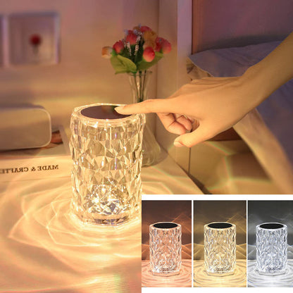 LED Rose Crystal Table Lamp for Bedroom Nightstand and Desk Decor view 10