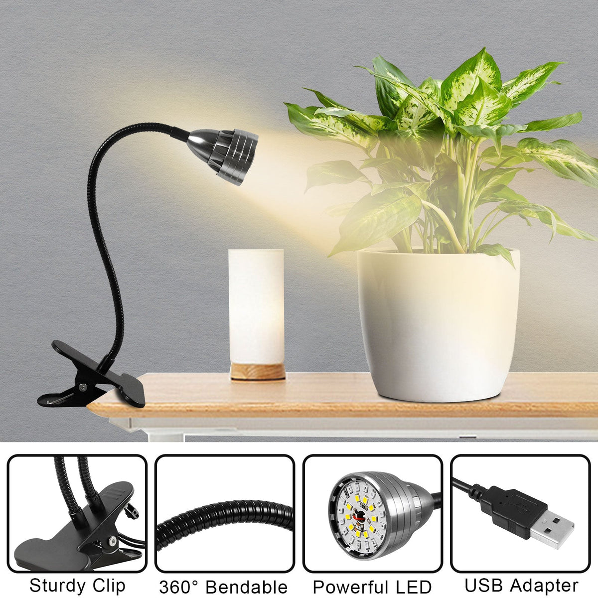 Clip on LED Plant Lights for Indoor Plants Seedlings and Herbs view 6
