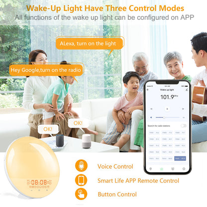 WiFi Smart Sunrise Alarm Clock Smart Wake Up Light for Bedroom view 14