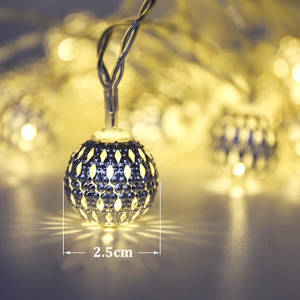 LED Moroccan Hanging String Lights 1.5m 10LEDs 3m 20LEDs for Bedroom view 4