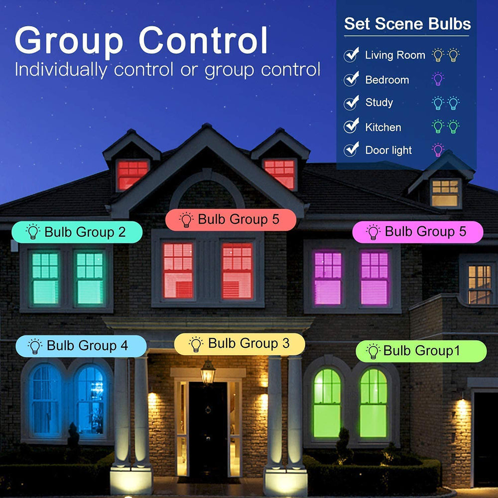 Smart Light Bulb 10W WiFi Dimmable RGB+CCT for Home Lighting view 10