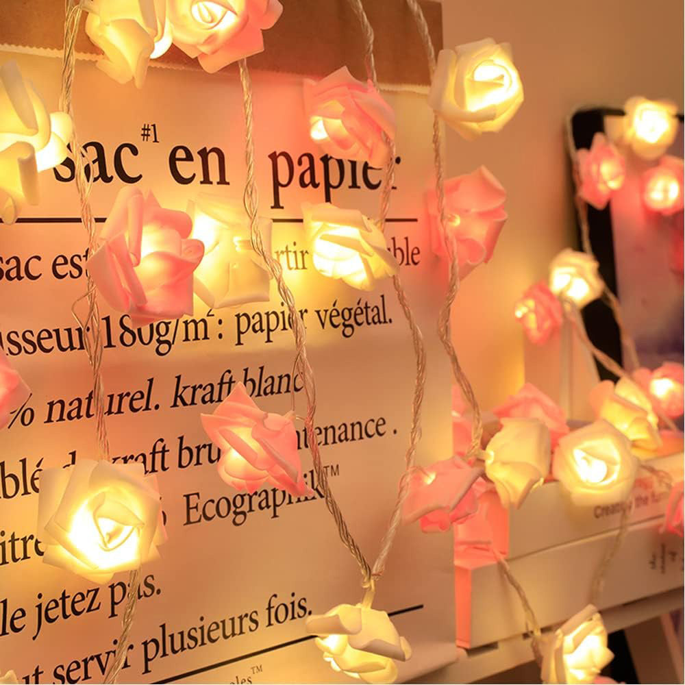 Rose Flower Fairy String Lights for Bedroom Party and Wedding Decor view 13