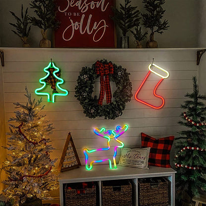 Christmas Jingle Bell Neon Sign Decor Light for Home and Party Decor