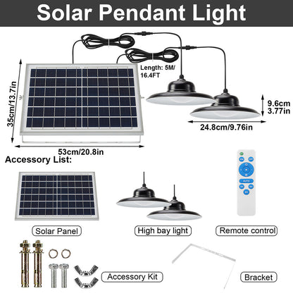 Remote Control Solar Pendant High Bay Light for Garden Yard and Patio view 13