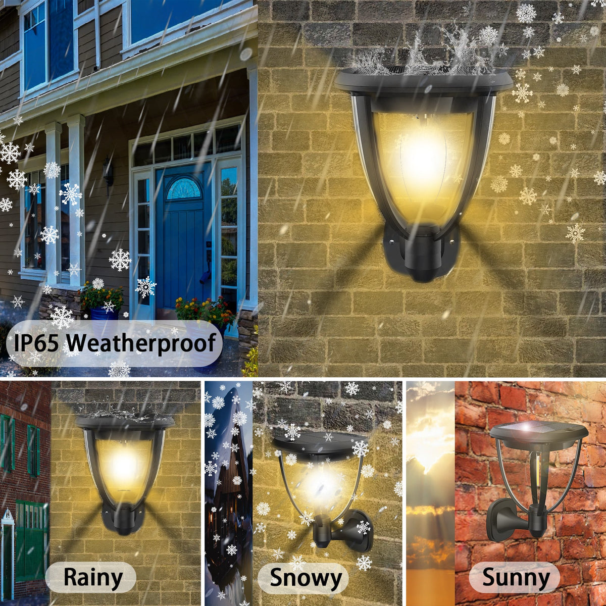 3 in 1 Solar Post Light Photocell Wall Lights for Garden and Patio view 10