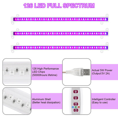 LED Grow Light Strips for Indoor Plants Seedlings and Herb Shelves view 14