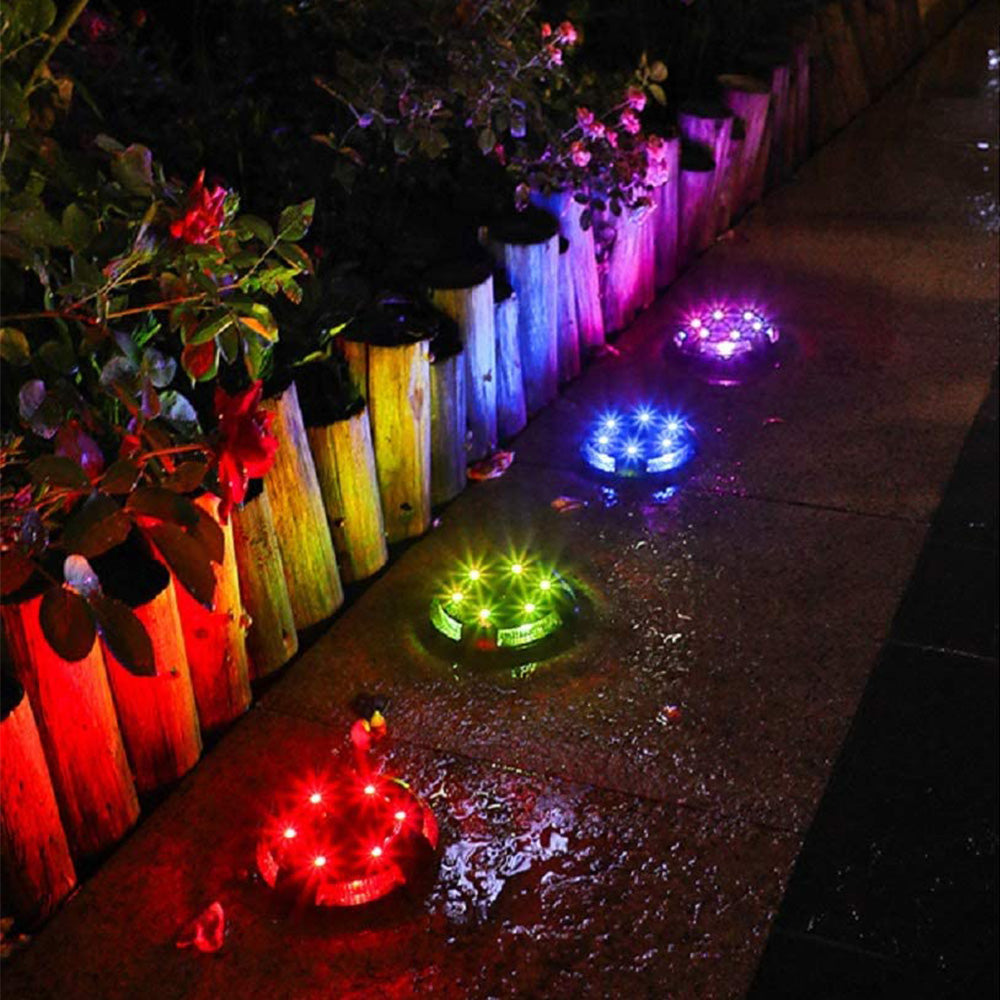 Outdoor Solar Garden 10 LED Disk Lights for Lawn Yard and Patio view 13