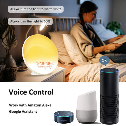 WiFi Smart Sunrise Alarm Clock Smart Wake Up Light for Bedroom view 15