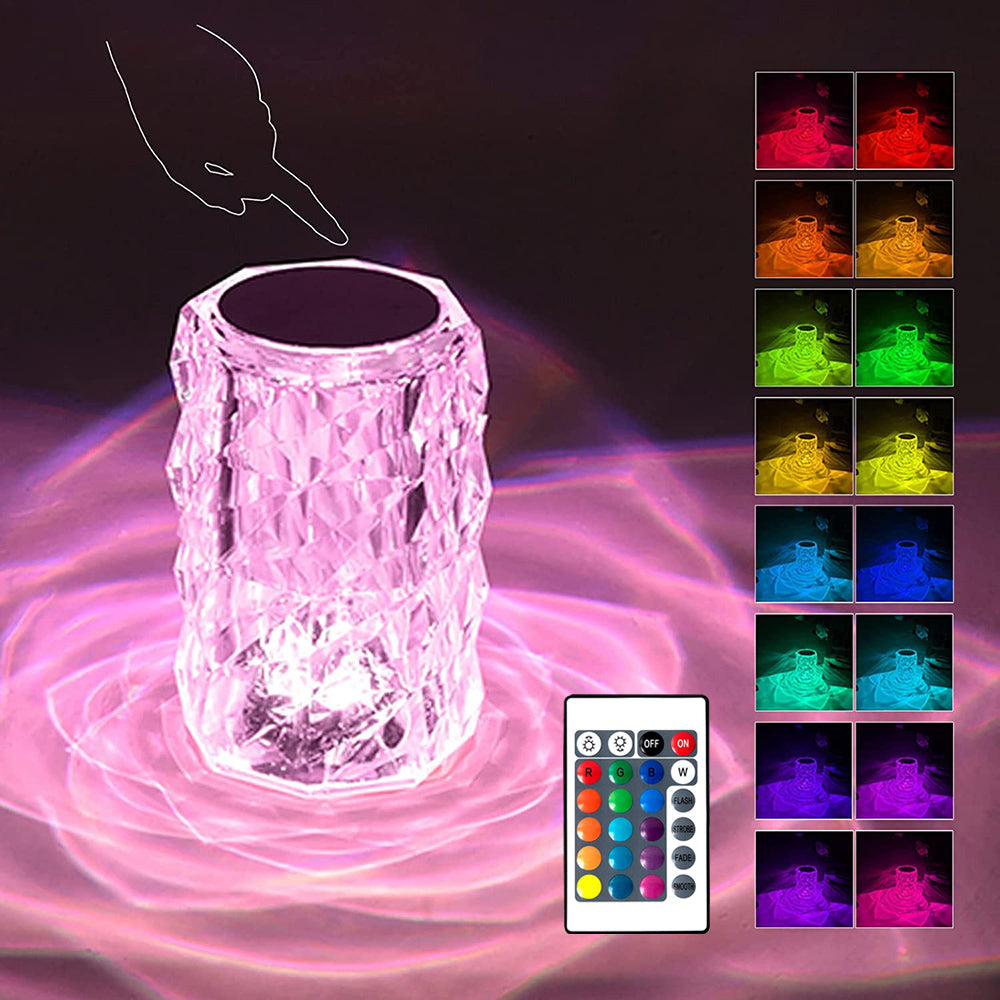 Crystal Table Lamp Rechargeable Night Light for Bedroom and Desk view 11