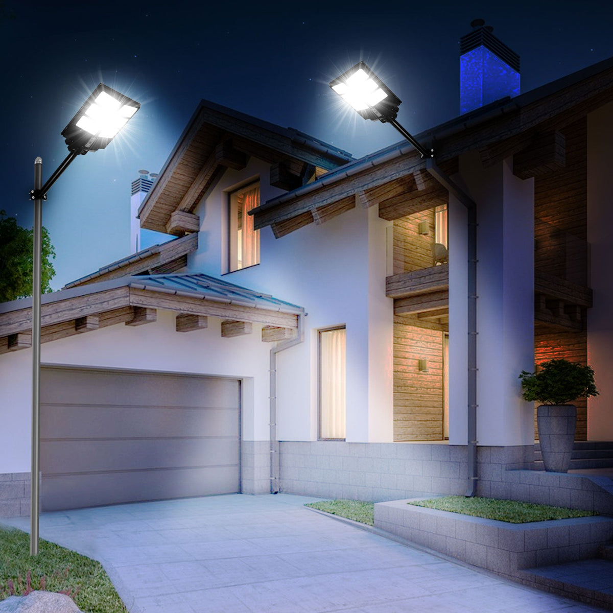 LED Motion Sensor Solar Parking Lot Light for Garden Yard and Patio view 11