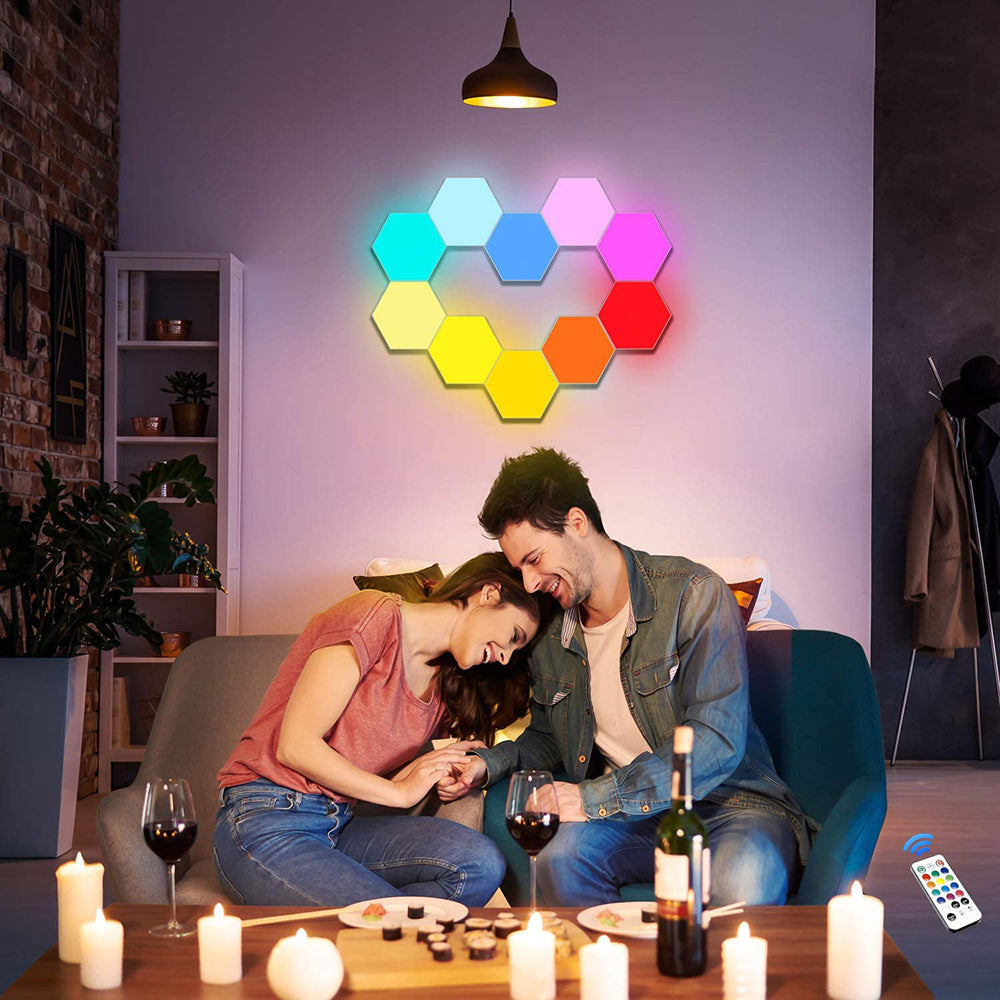 RGB Hexagon Wall Lights for Gaming Room Bedroom and Living Room view 8