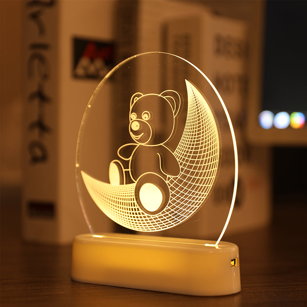 3D Illusion Night Lights Lamp for Bedroom Hallway and Bathroom view 16