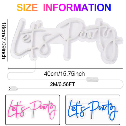 LED Neon Light Sign Let's Party for Bar Game Room and Wall Decor view 15