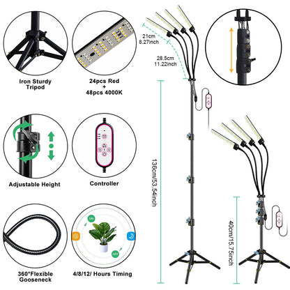 Full Spectrum LED Plant Light with Tripod Stand for Seedlings view 7