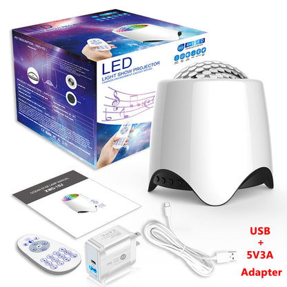 LED Star Wave Galaxy Projector Bluetooth Speaker for Bedroom Ceiling view 15