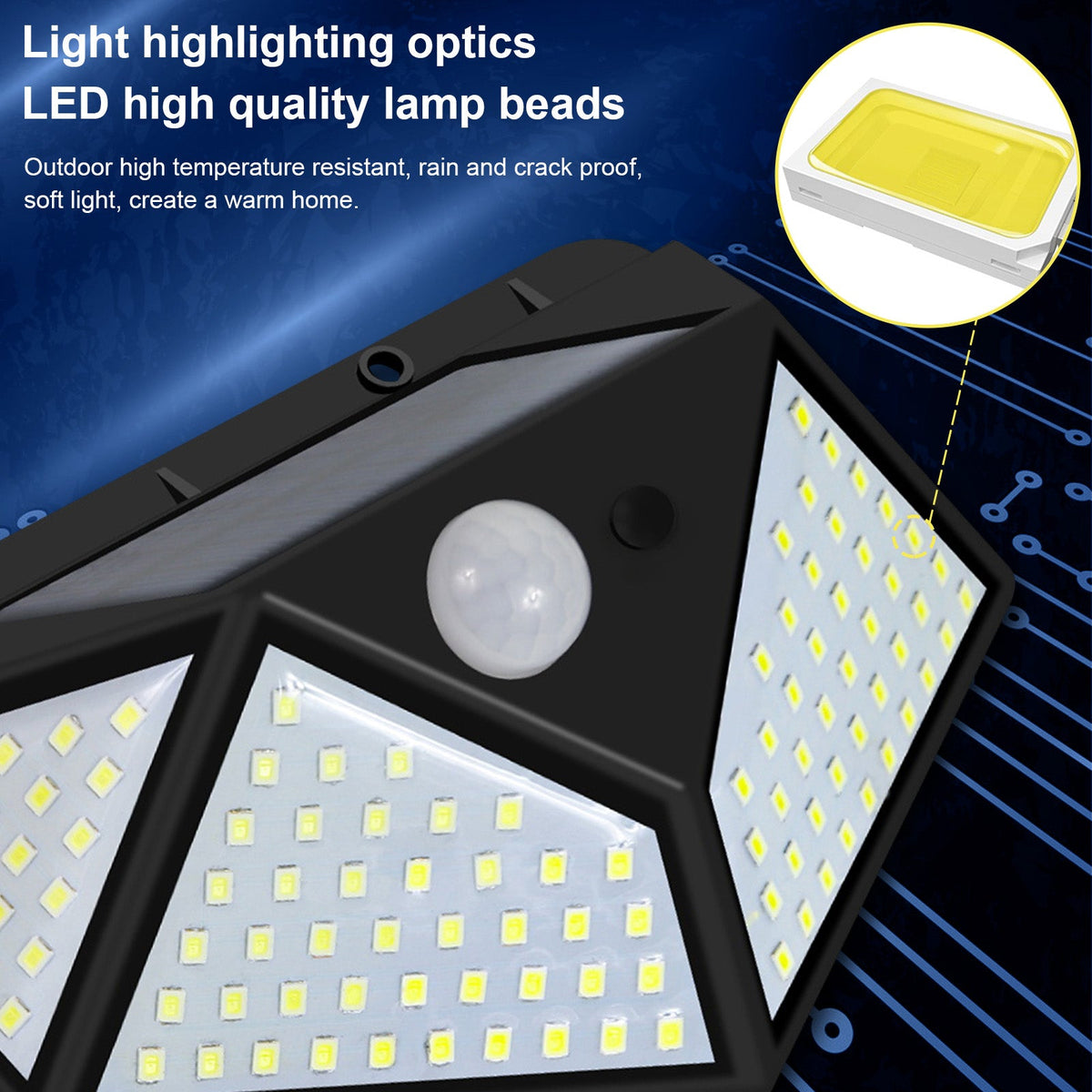 Outdoor 128 LEDs Solar Motion Sensor Lights for Garden Yard and Patio view 8