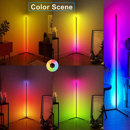LED Corner Floor Lamp RGB Lighting Dimmable for Living Room Corners view 13