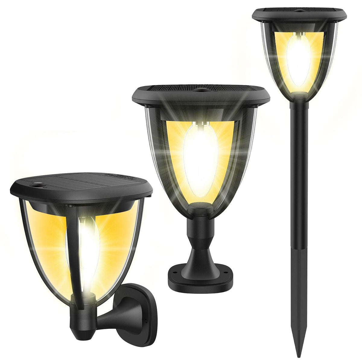 3 in 1 Solar Post Light Photocell Wall Lights for Garden and Patio view 15