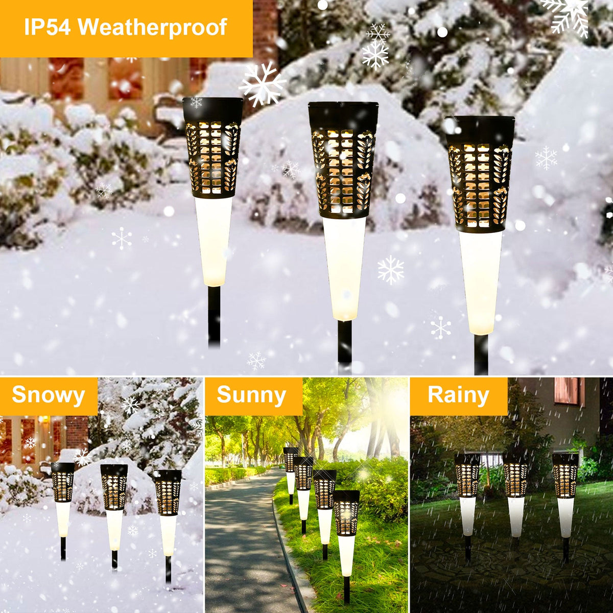Waterproof LED Solar Pathway Lights RGB Warm White for Garden Yard view 14