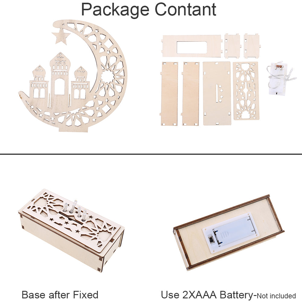 Eid Wooden LED Moon Light for Holiday Home and Bedroom Decor view 13
