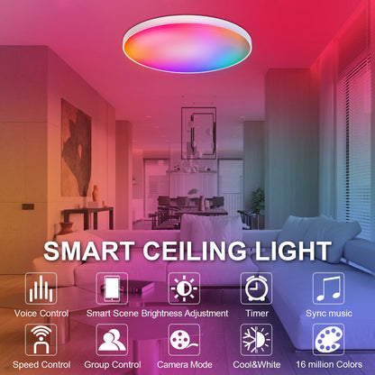 RGB Smart Ceiling Light Fixture for Bedroom Kitchen and Hallway view 8