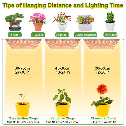 LED Grow Light Full Spectrum 192 to 360LEDs 25W to 65W for Seedlings view 15