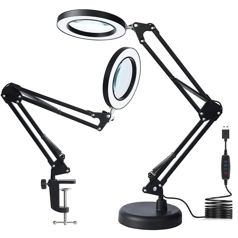 Magnifying Glass with Light and Stand 8 Diopter 2 in 1 Desk Lamp view 19
