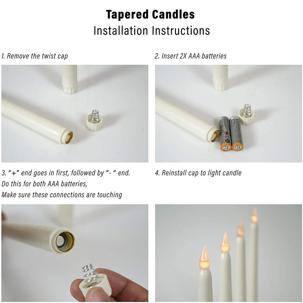 Flameless LED Taper Candles for Home Table Mantel and Party Decor view 17