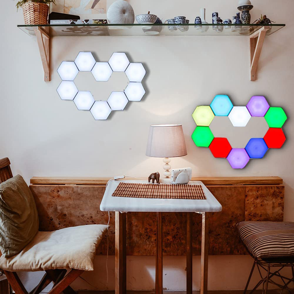 RGB Hexagon Wall Lights for Gaming Room Bedroom and Living Room view 10
