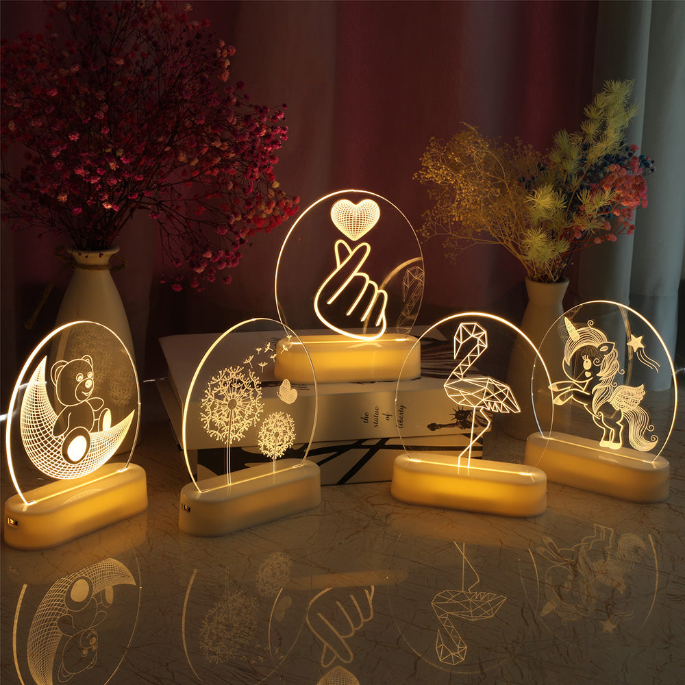 3D Illusion Night Lights Lamp for Bedroom Hallway and Bathroom view 7