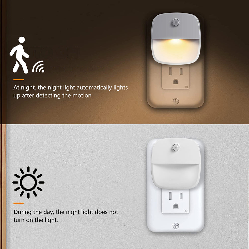 Plug in LED Motion Sensor Night Light Lamp for Bedroom and Hallway view 5