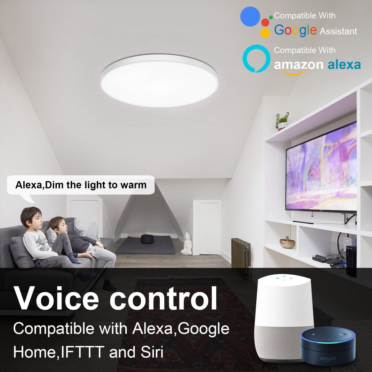 RGB Smart Ceiling Light Fixture for Bedroom Kitchen and Hallway view 10