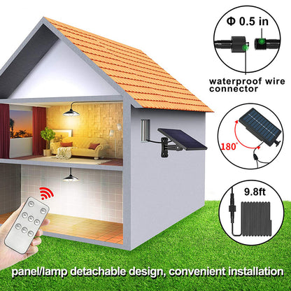 Waterproof Solar Vintage Pendant Lights for Garden Yard and Patio view 13