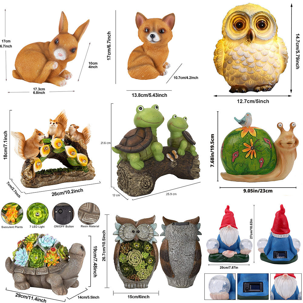 Waterproof Solar Garden Animal and Statue Resin Figurine Lights view 19