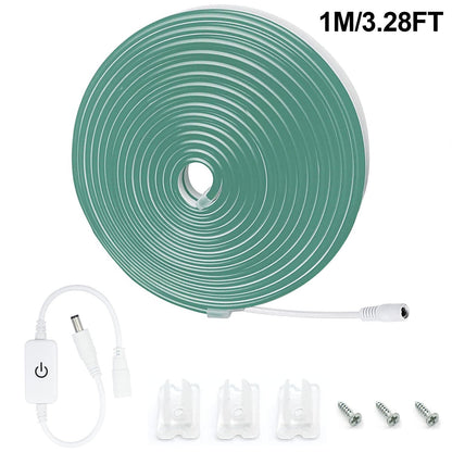 Waterproof Touch Switch Dimmable LED Neon Strip Light for 1M 3 28FT 5W