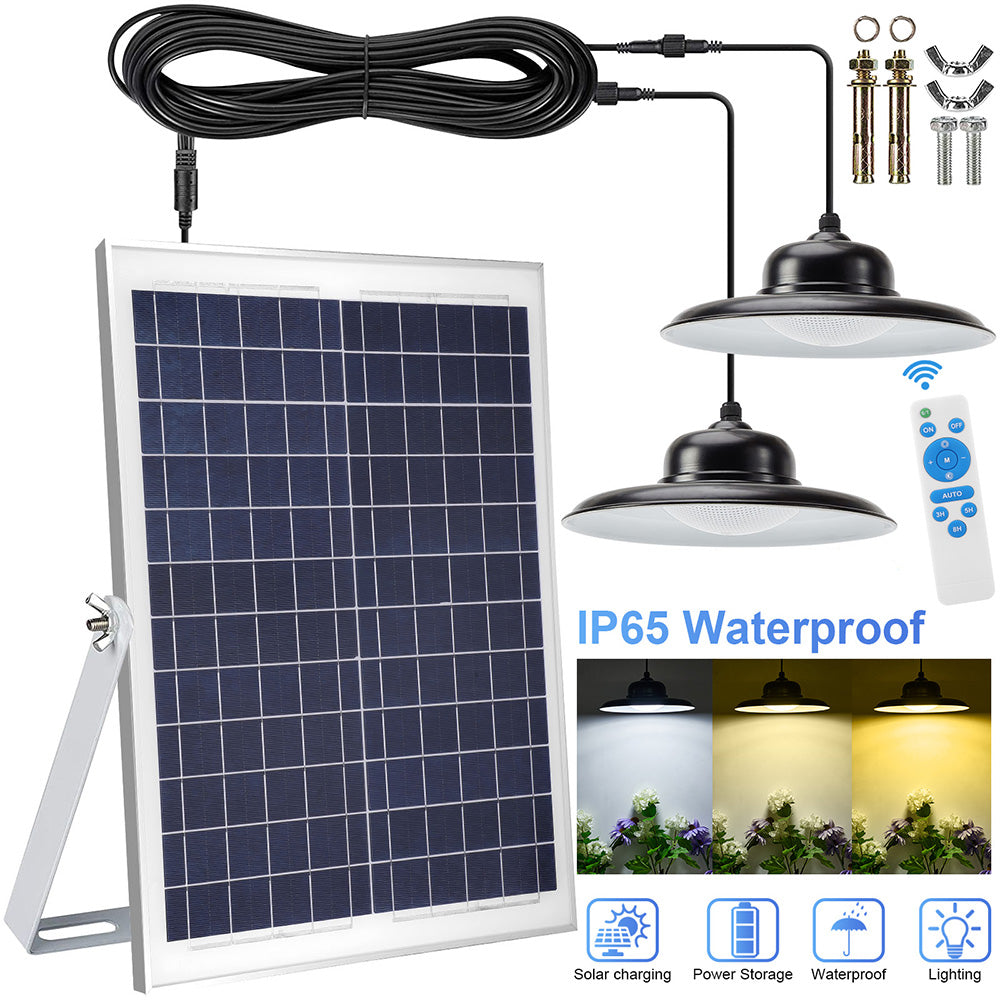 Remote Control Solar Pendant High Bay Light for Garden Yard and Patio view 2