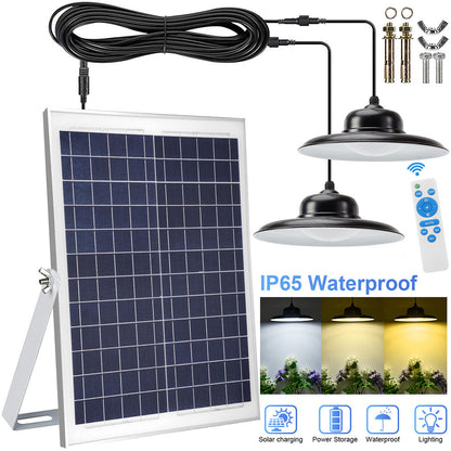 Remote Control Solar Pendant High Bay Light for Garden Yard and Patio view 2