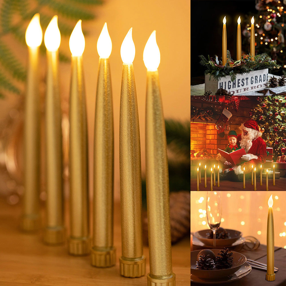 Gold Flameless LED Taper Candle Light for Home Table and Party Decor view 2