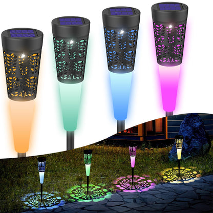 Waterproof LED Solar Pathway Lights RGB Warm White for Garden Yard view 2