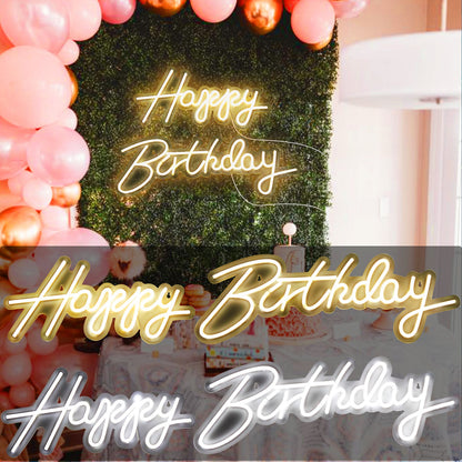 Happy Birthday LED Neon Sign Large Size for Bedroom Bar and Wall Decor view 2