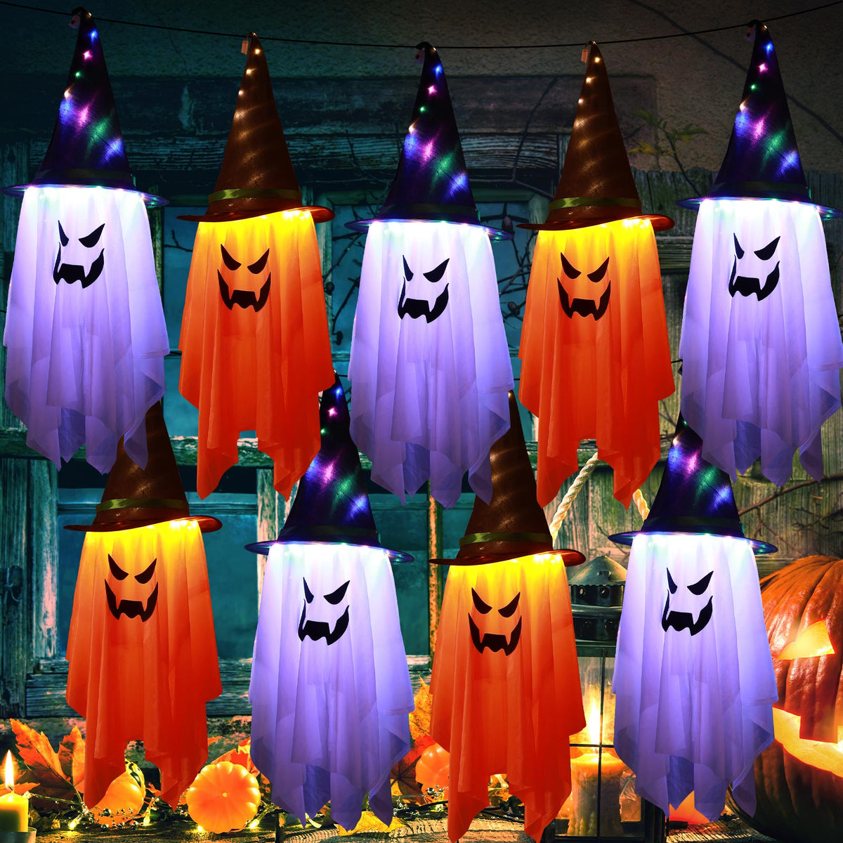 Halloween Decorations Outdoor Lighted Witch Hats for Holiday Decor view 2