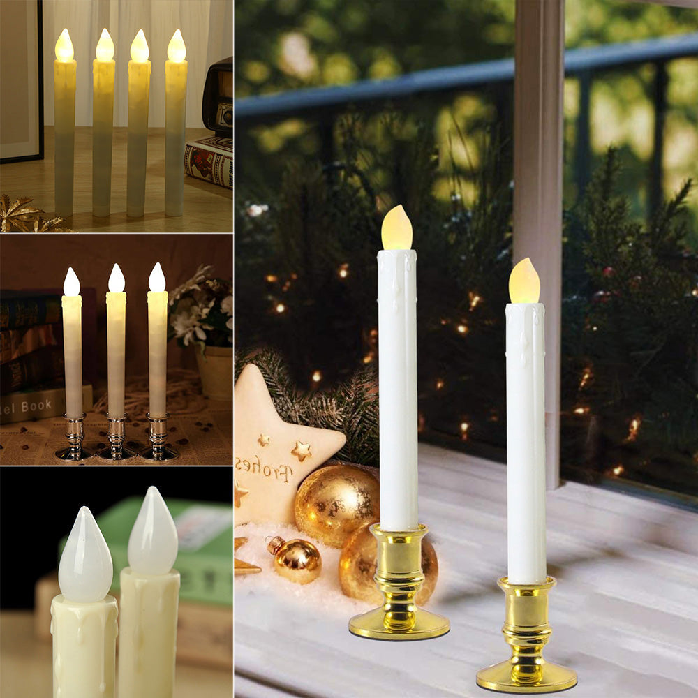 LED Taper Flickering Flameless Candles for Home Table and Party Decor view 2