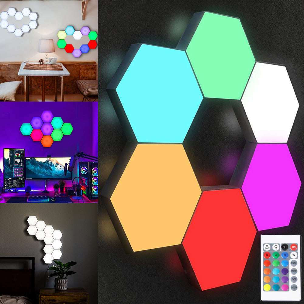 RGB Hexagon Wall Lights for Gaming Room Bedroom and Living Room view 2