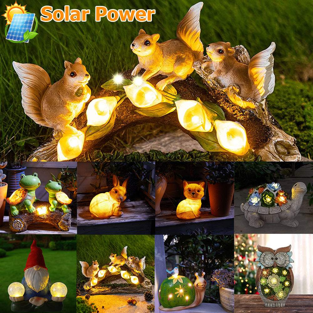 Waterproof Solar Garden Animal and Statue Resin Figurine Lights view 2