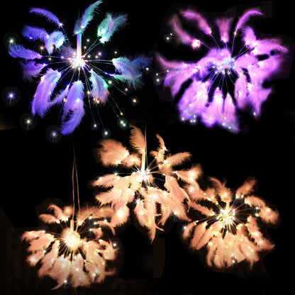Feather Starburst String Lights for Bedroom Party and Wedding Decor view 2