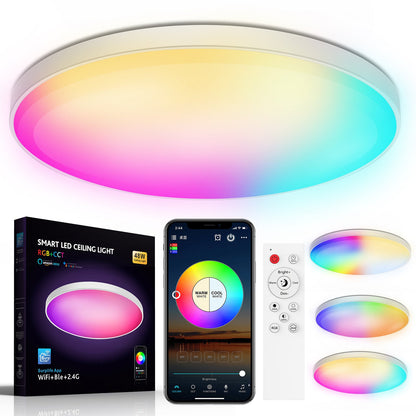 LED WiFi Smart Ceiling Light Flush Mount Fixture for Bedroom view 2