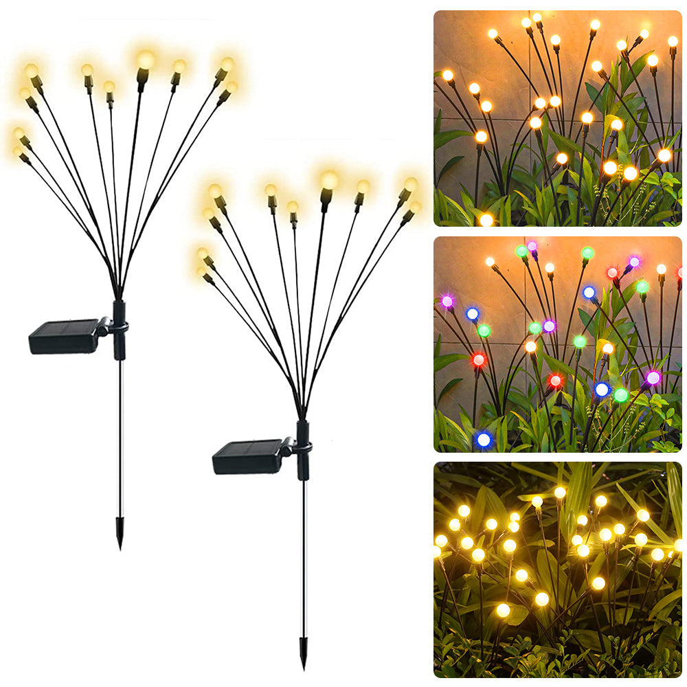 Solar Garden Lights 6 8 10 Bulbs 2 Pack for Lawn Yard and Patio view 2