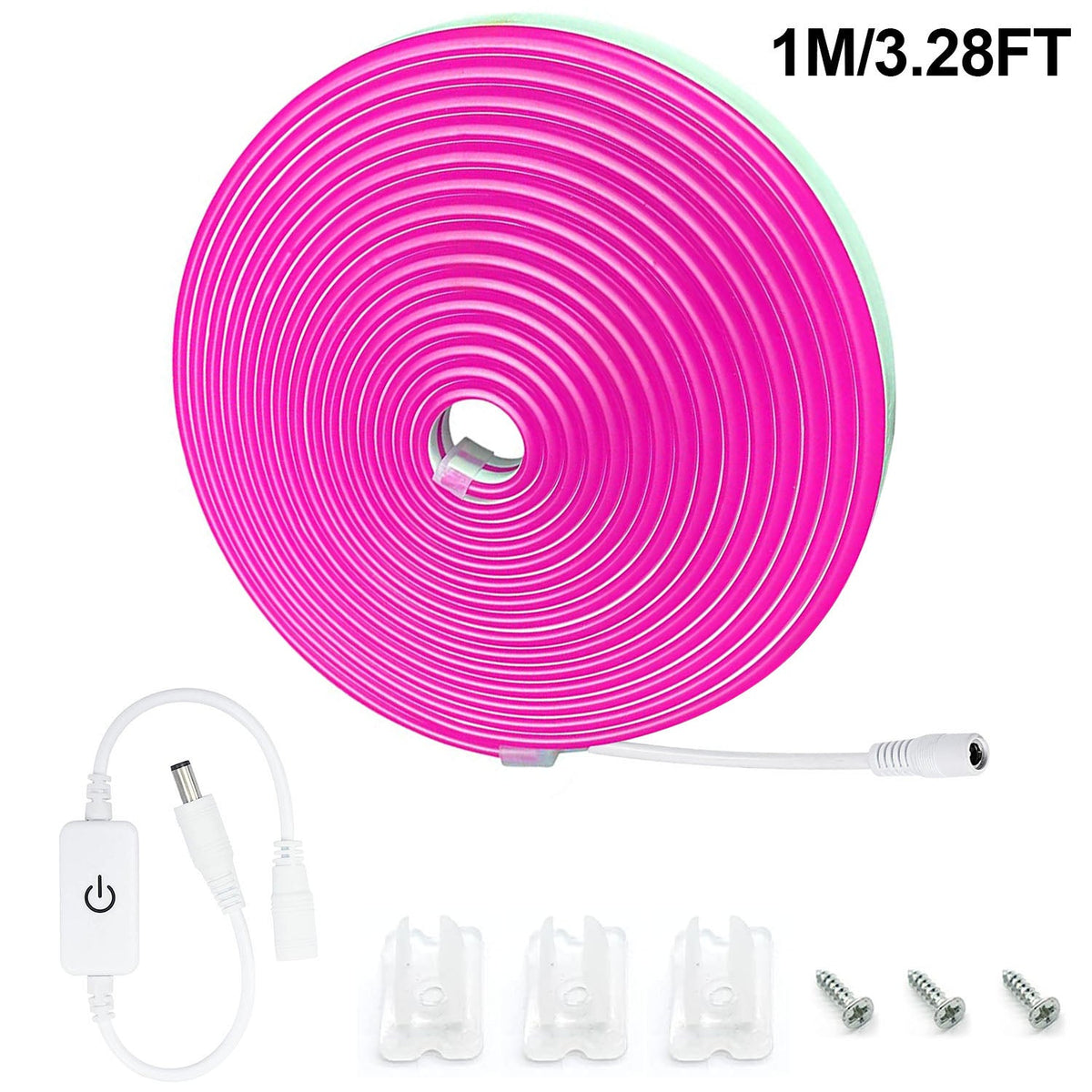 Waterproof Touch Switch Dimmable LED Neon Strip Light for 1M 3 28FT 5W