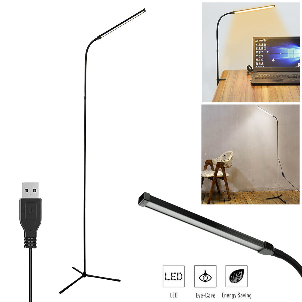 8W Dimmable LED Floor Lamp Adjustable Gooseneck Clip on Light view 2
